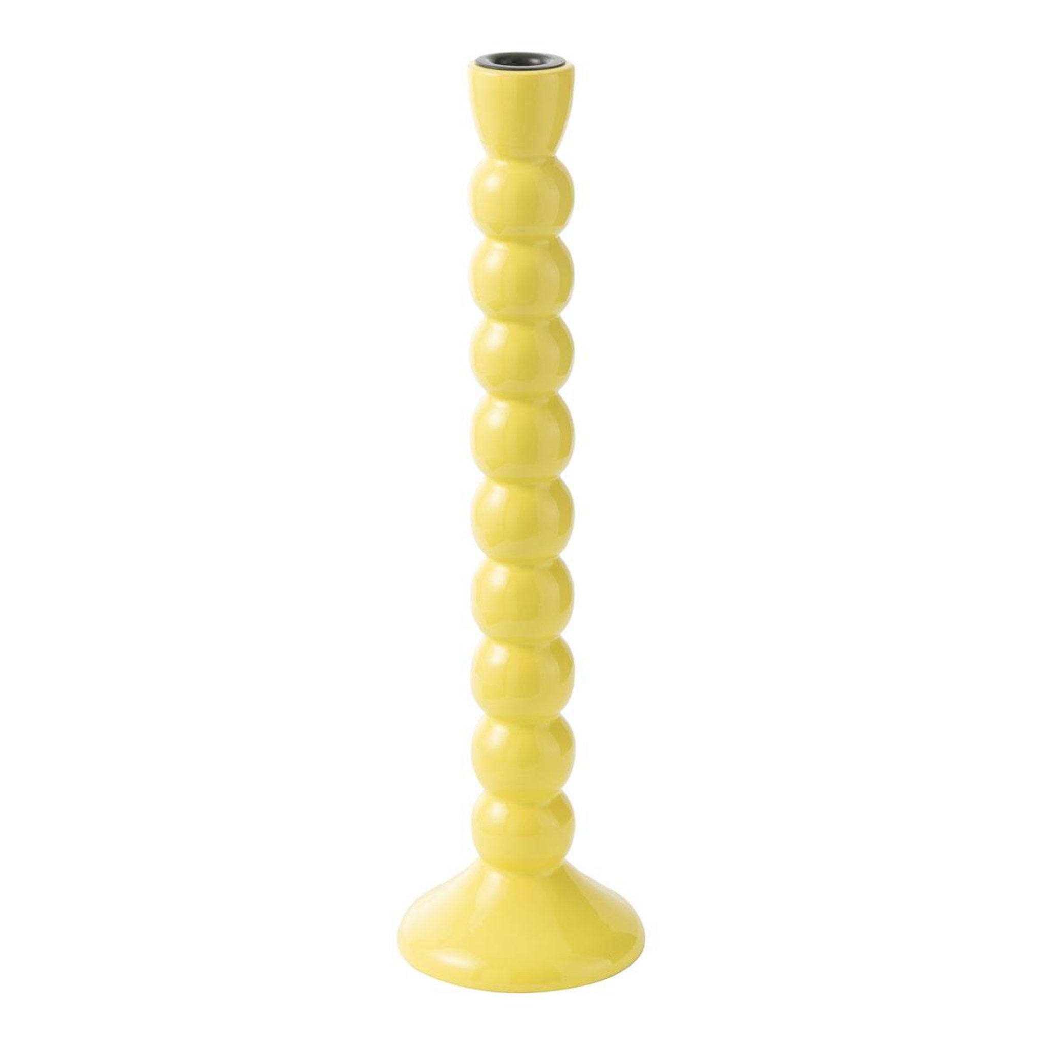 J-LINE Bougeoir design en bois  waldo  38cm jaune