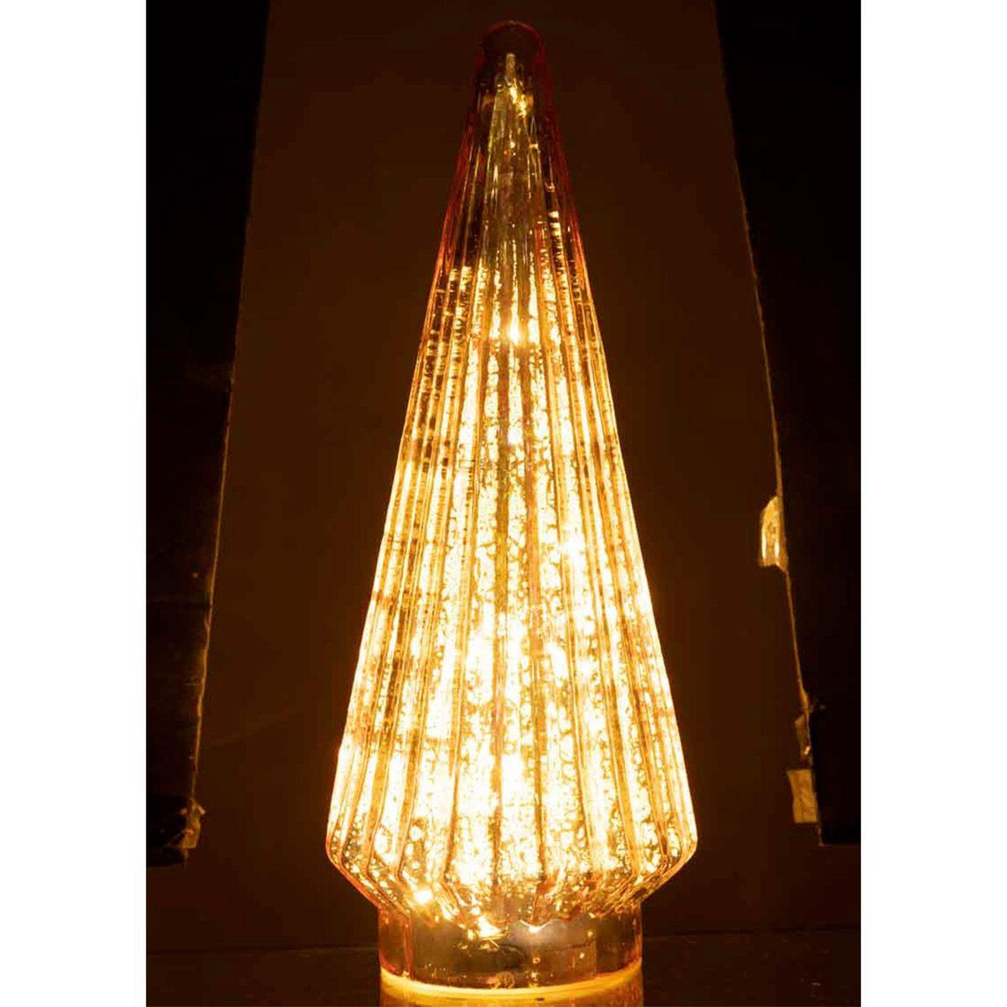 Voir la diapositive 3 : J-LINE Sapin de noël en verre  led  34cm rose