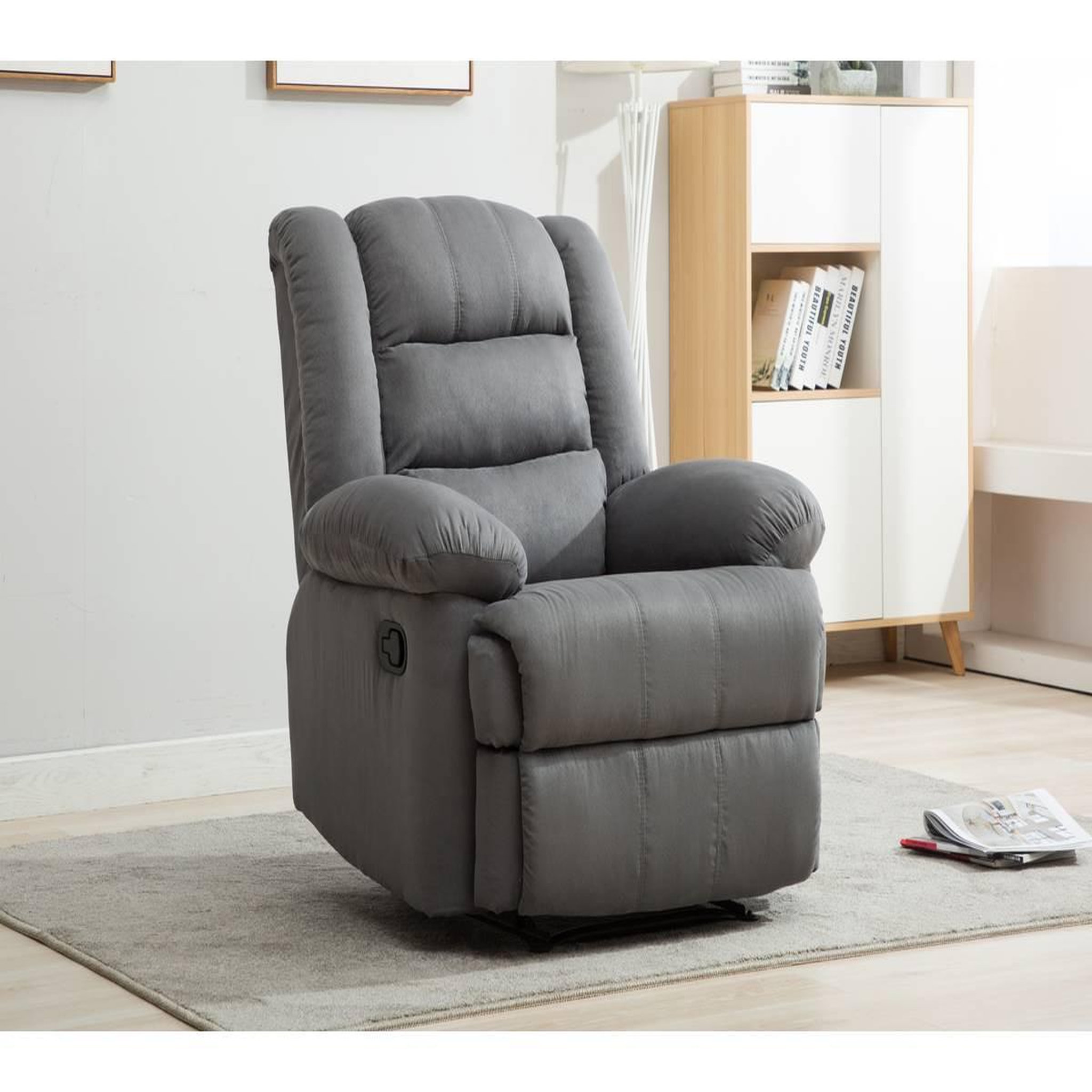 Voir la diapositive 2 : Habitat et Jardin Fauteuil relax  buckingham  - 85 x 93 x 100 cm - gris clair
