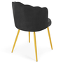 Voir la diapositive 4 : ID MARKET Lot de 2 chaises coquillage ADELLA gris en velours pieds dorés