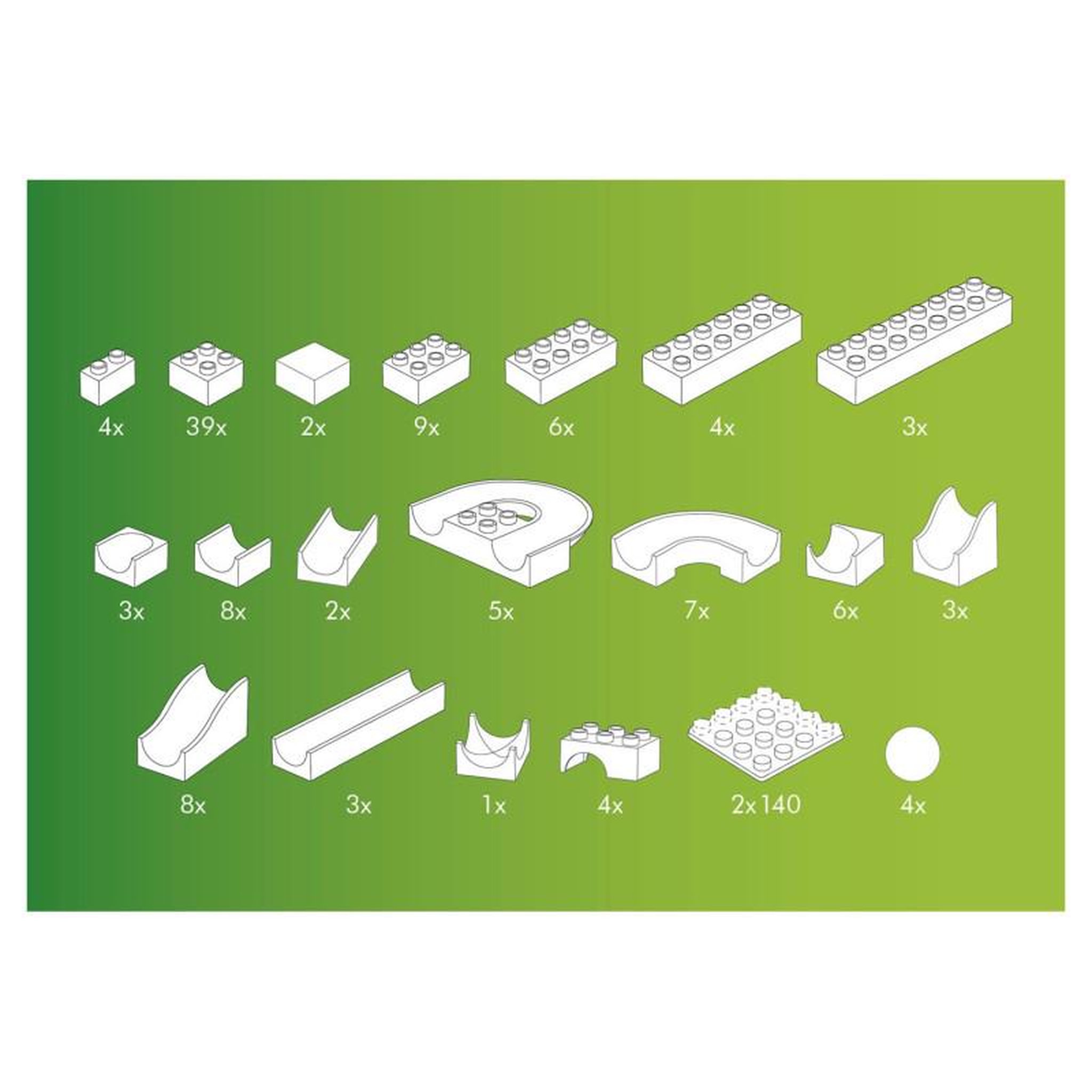 Voir la diapositive 4 : HUBELINO Hubelino Knikkerbaan Basic set, 123dlg.