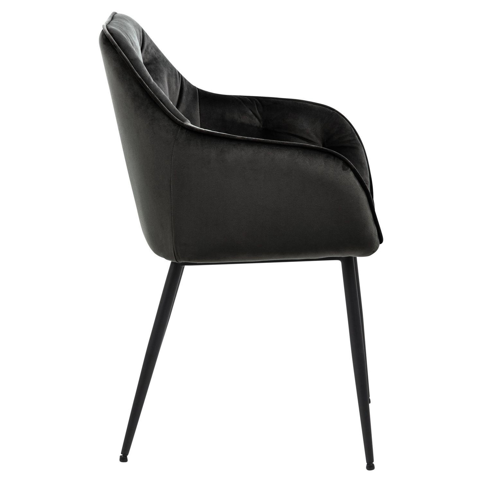 Voir la diapositive 3 : TOILINUX Lot de 2 chaises de salle à manger florie avec accoudoirs effet velours