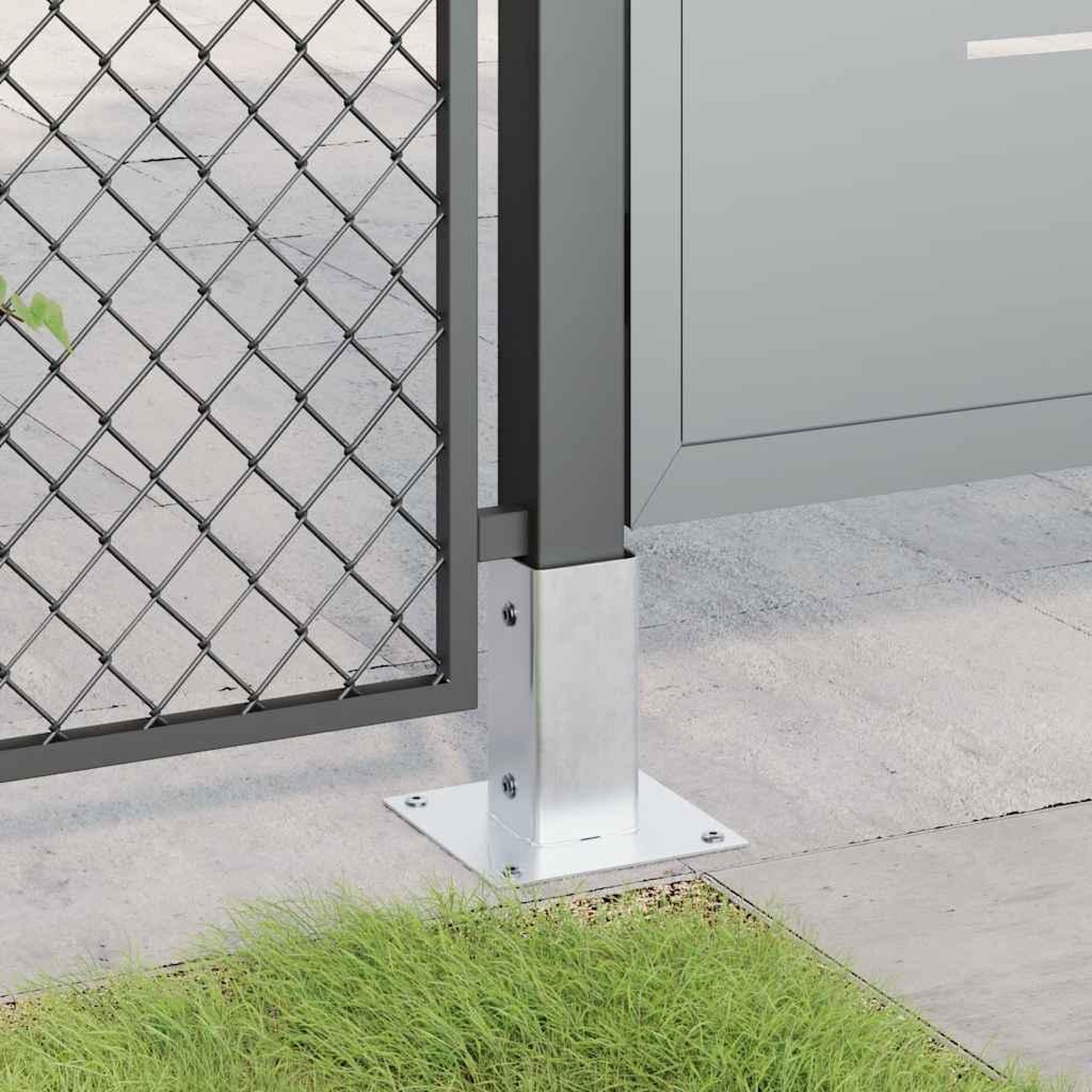 Voir la diapositive 3 : VIDAXL Bases de poteau carrees 12 pcs argent 71x71 mm acier galvanise