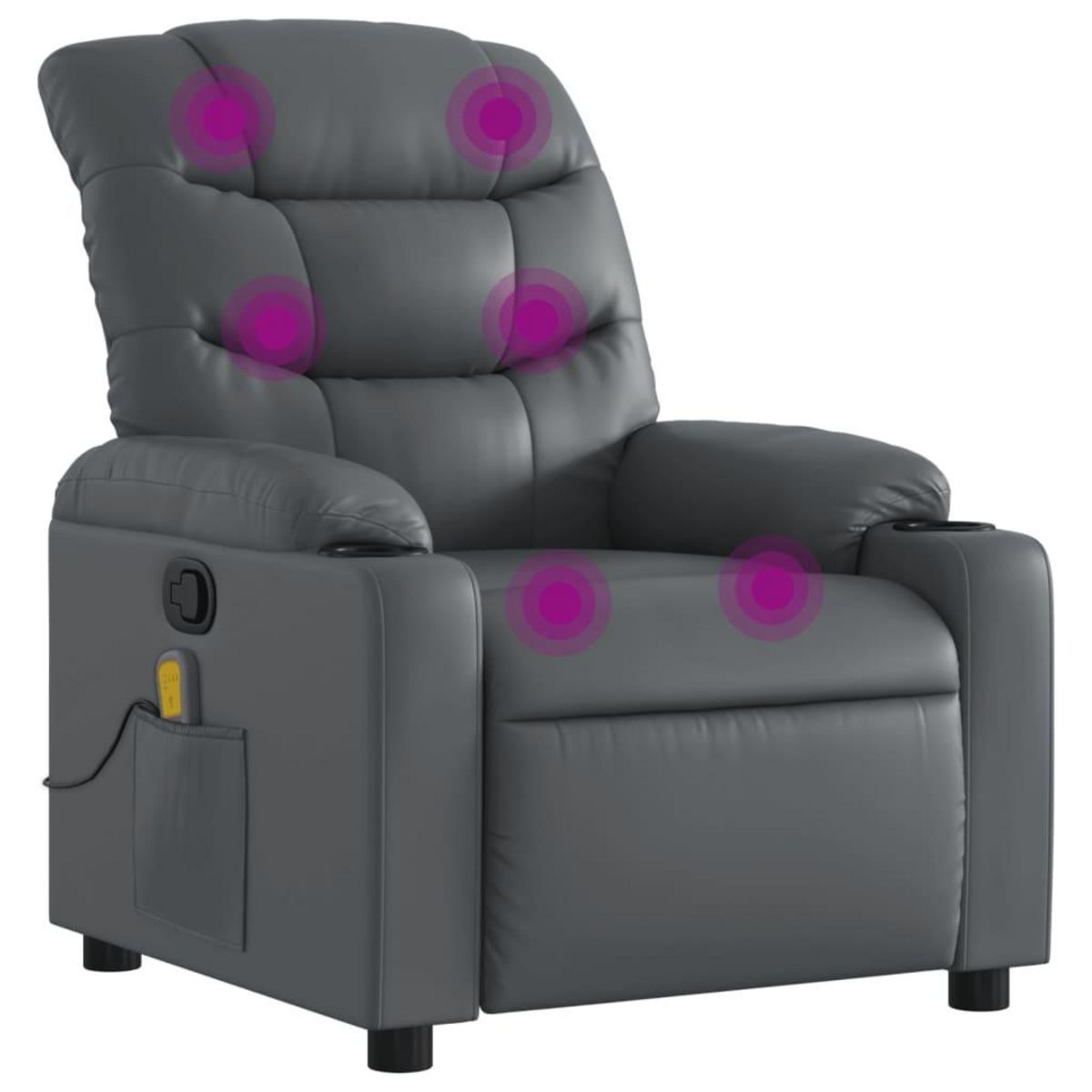 VIDAXL Fauteuil de massage inclinable Gris Similicuir