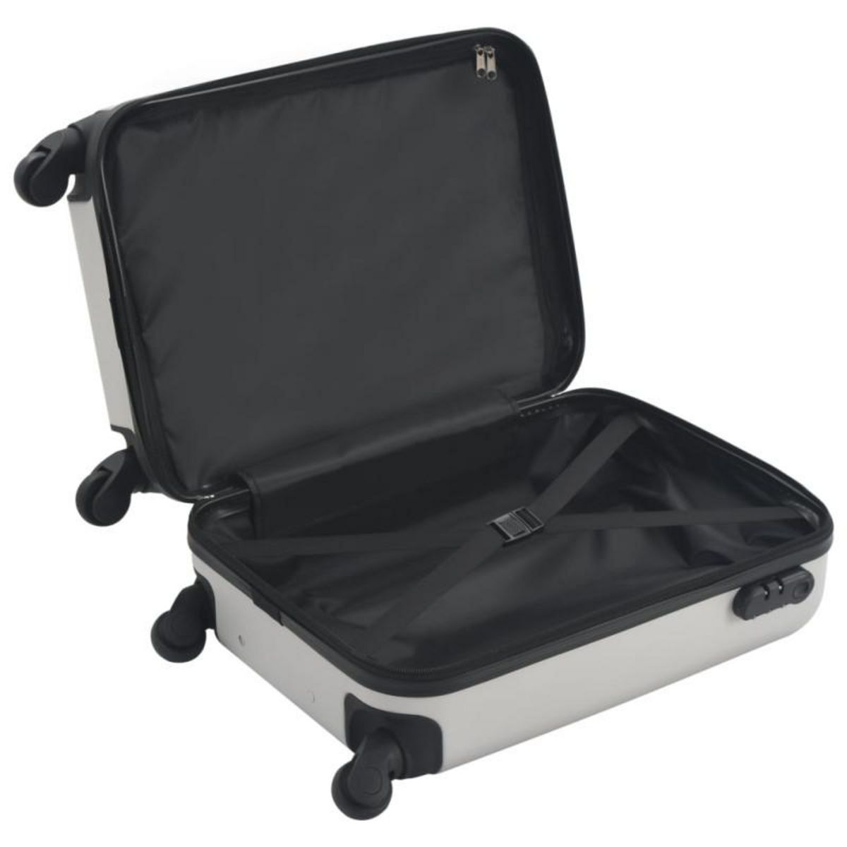 VIDAXL Valise rigide Argenté brillant ABS