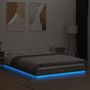 Voir la diapositive 4 : VIDAXL Cadre de lit et lumieres LED sans matelas gris beton 120x200 cm