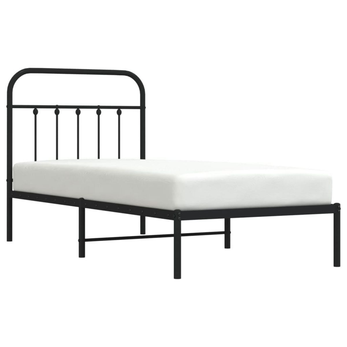 VIDAXL Cadre de lit metal sans matelas avec tete de lit noir 90x190 cm