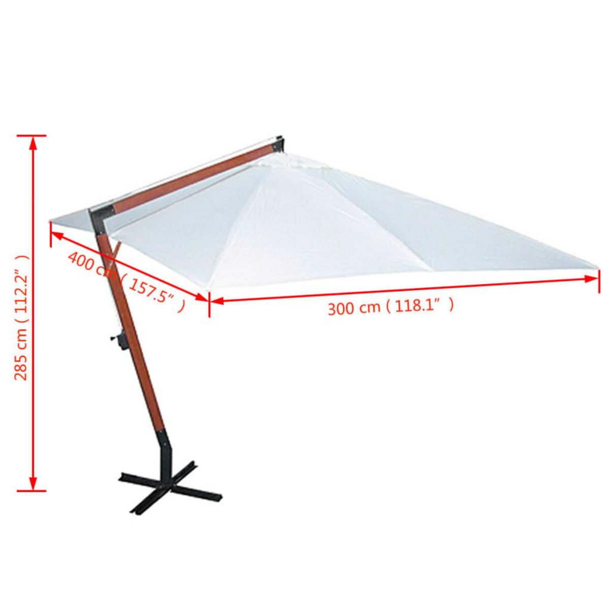 VIDAXL Parasol 300 x 400 cm Blanc