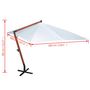 Voir la diapositive 6 : VIDAXL Parasol 300 x 400 cm Blanc
