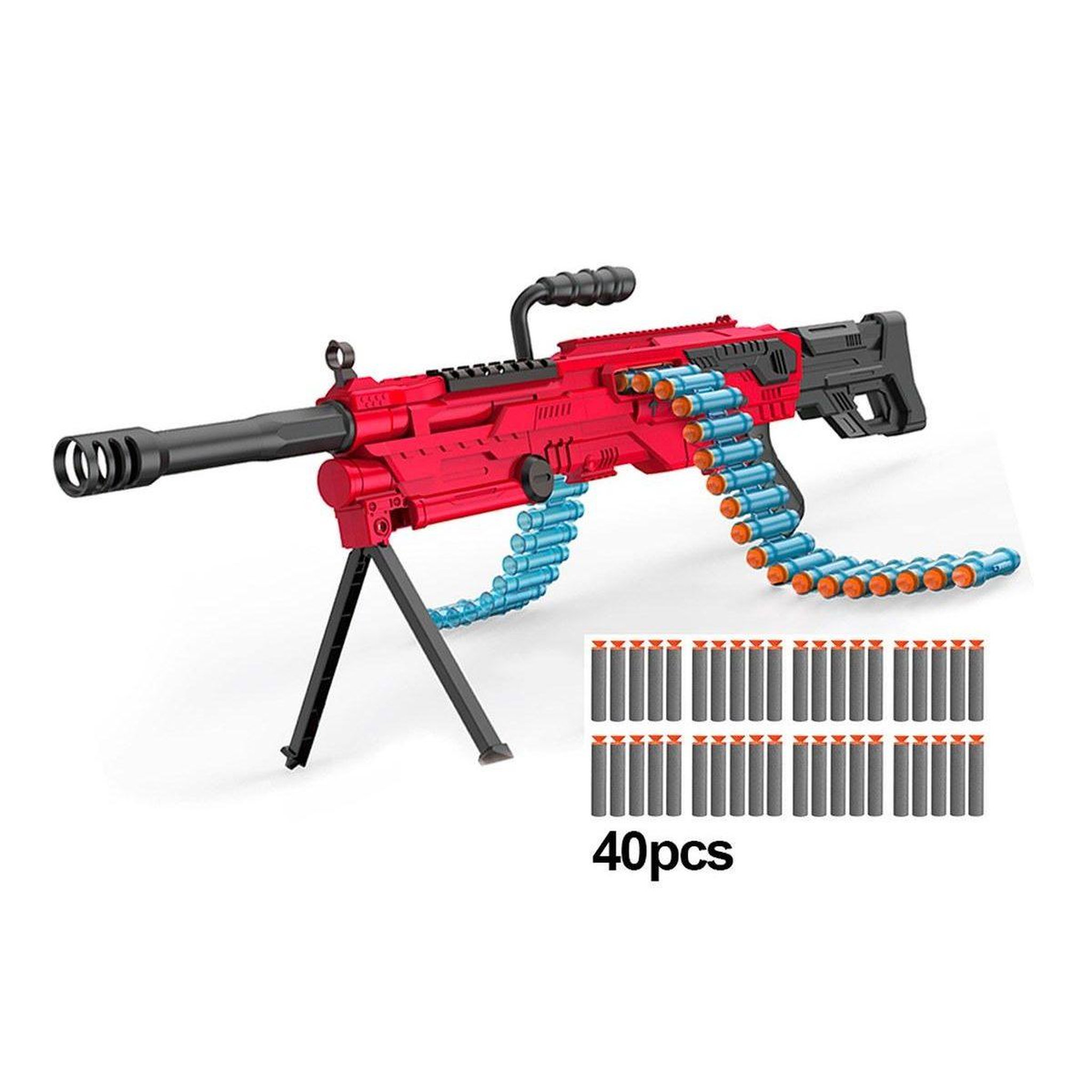 1001JOUETS Pistolet à fléchettes en mousse - Rafale - Barillet rotatif 30 emplacements