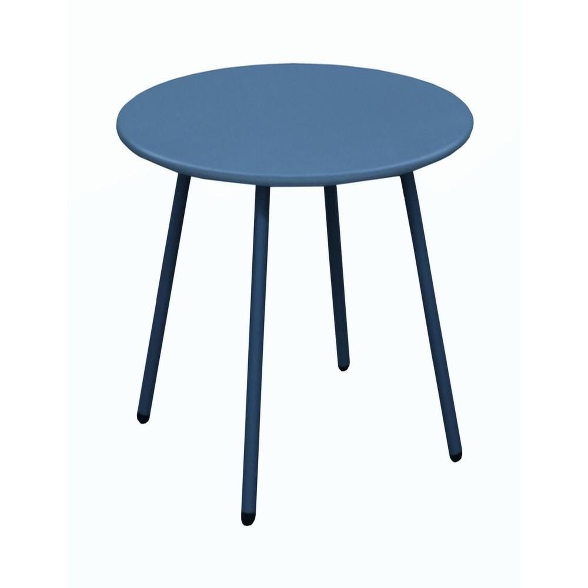 Proloisirs Table basse de jardin ronde en acier Rio - bleu Ø 50 cm