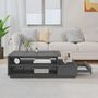 Voir la diapositive 3 : VIDAXL Table basse Gris 120x50x40,5 cm Bois massif de pin