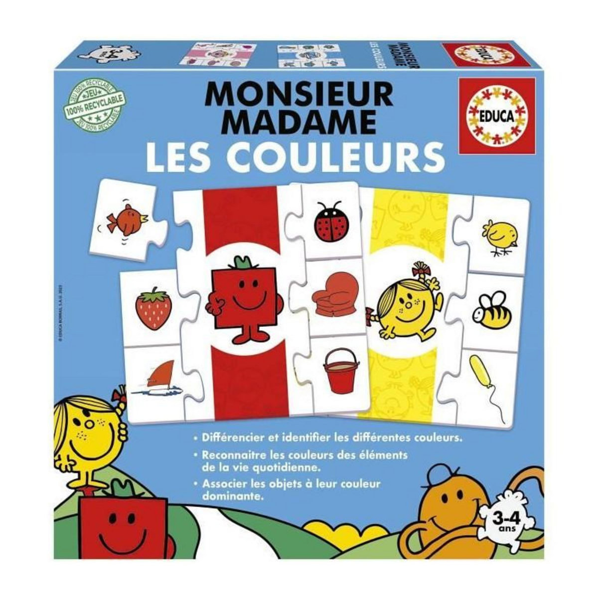 EDUCA Jeu d'apprentissage - EDUCA - Monsieur Madame - Les Couleurs