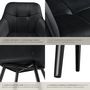 Voir la diapositive 5 : tectake Chaise de salle à manger rembourrée et en velours matelassé noir/noir Lot de 2