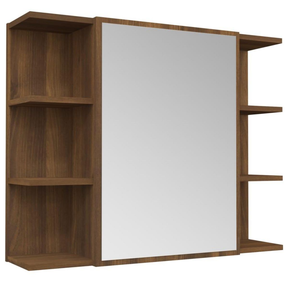 VIDAXL Armoire a miroir de salle de bain Chene brun 80x20,5x64 cm Bois
