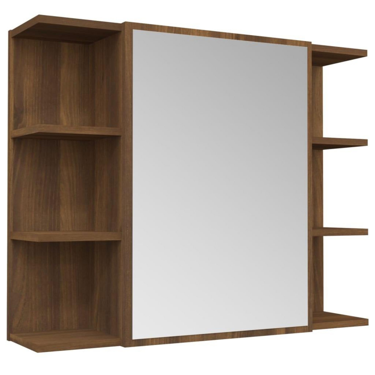 VIDAXL Armoire a miroir de salle de bain Chene brun 80x20,5x64 cm Bois