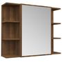 Voir la diapositive 2 : VIDAXL Armoire a miroir de salle de bain Chene brun 80x20,5x64 cm Bois