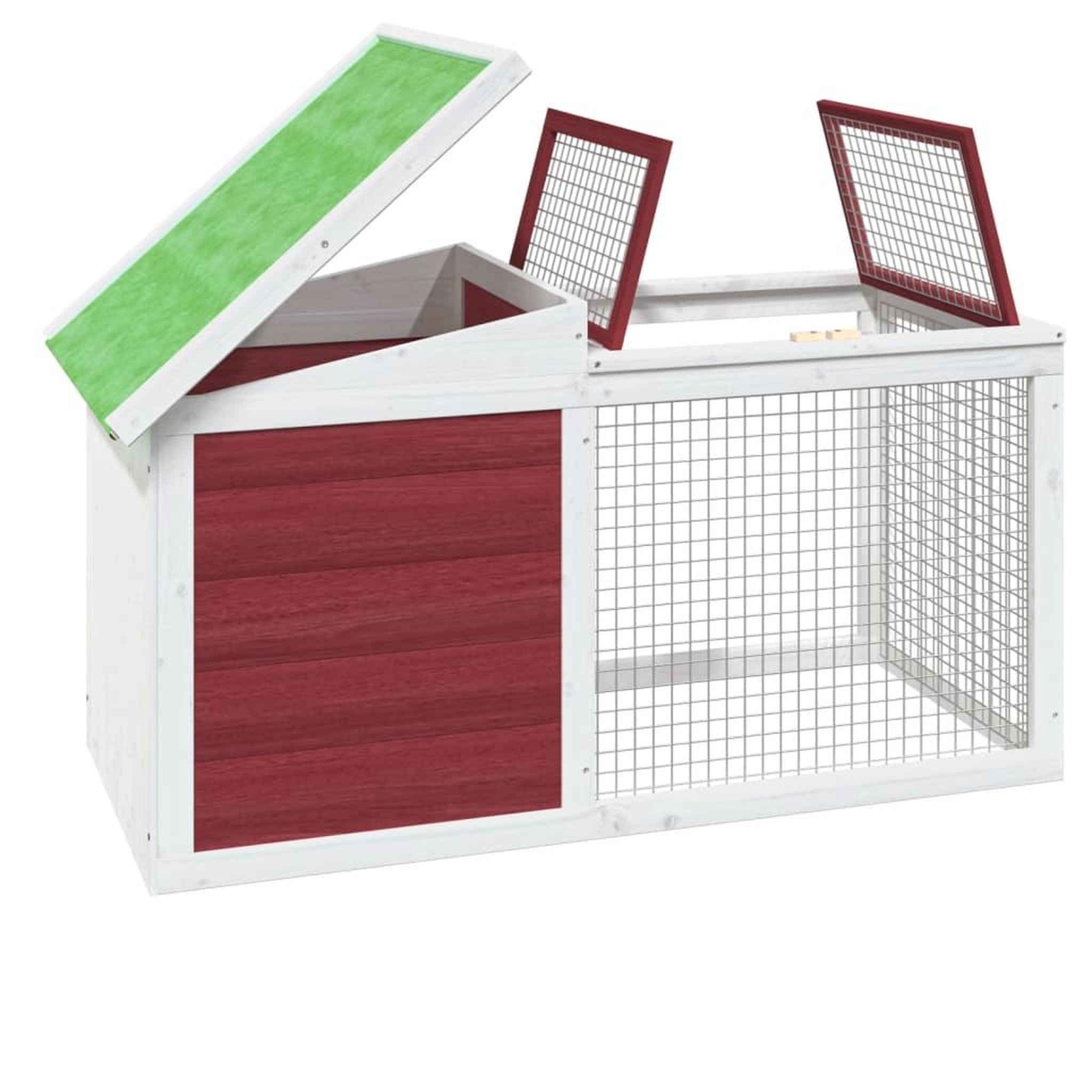 Voir la diapositive 4 : VIDAXL Clapier moka 100,5x54x55 cm bois de pin massif