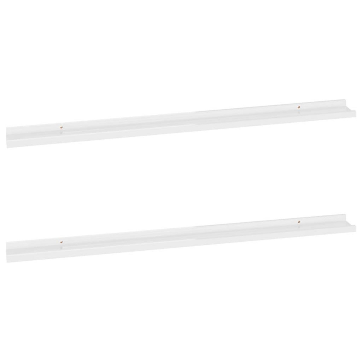 VIDAXL Etageres murales 2 pcs Blanc brillant 115x9x3 cm