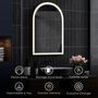 Voir la diapositive 6 : HOMCOM Miroir lumineux LED arqué de salle de bain 90 x 60 cm - tactile, réglable, anti-buée - alu doré