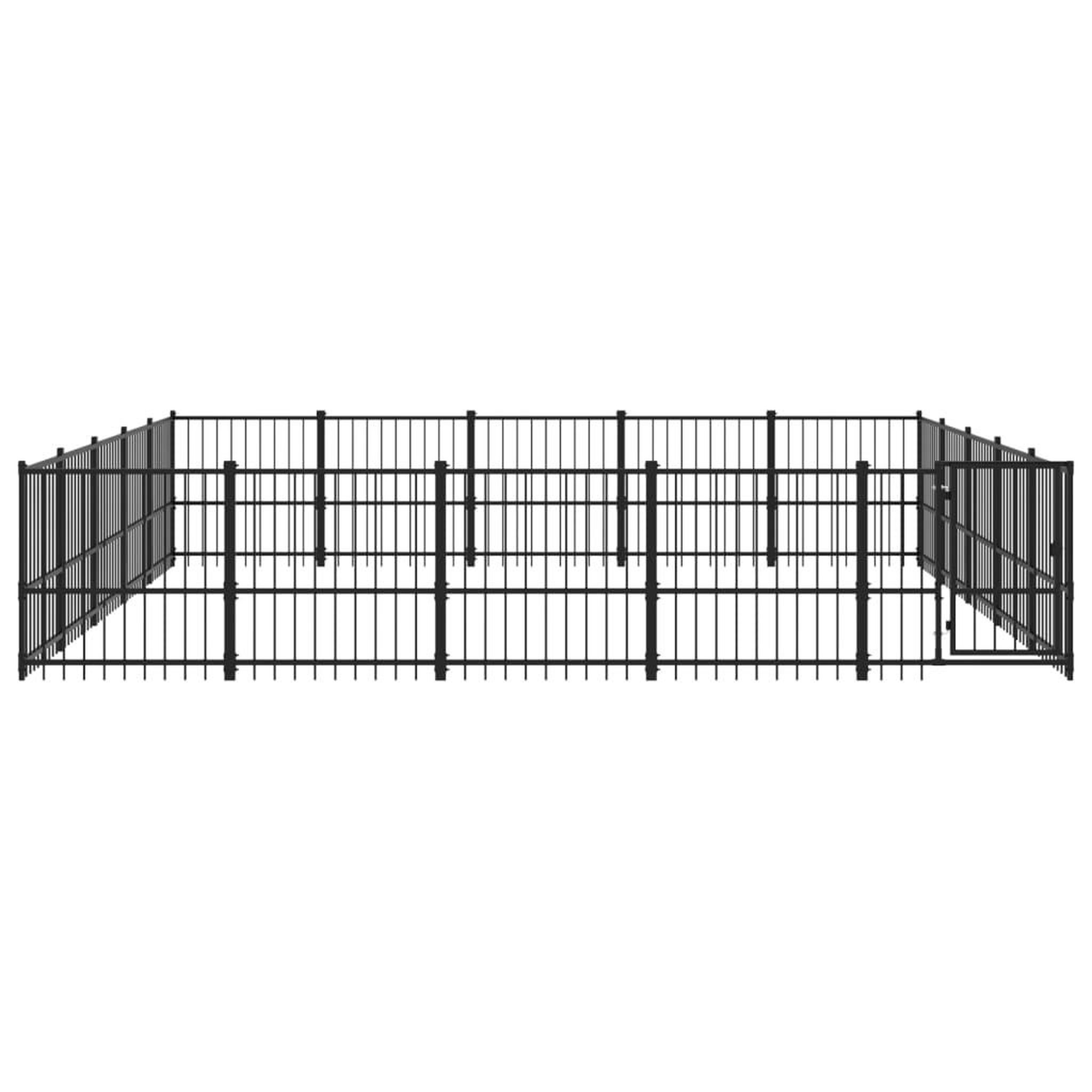 Voir la diapositive 3 : VIDAXL Chenil d'exterieur pour chiens Acier 23,52 m²