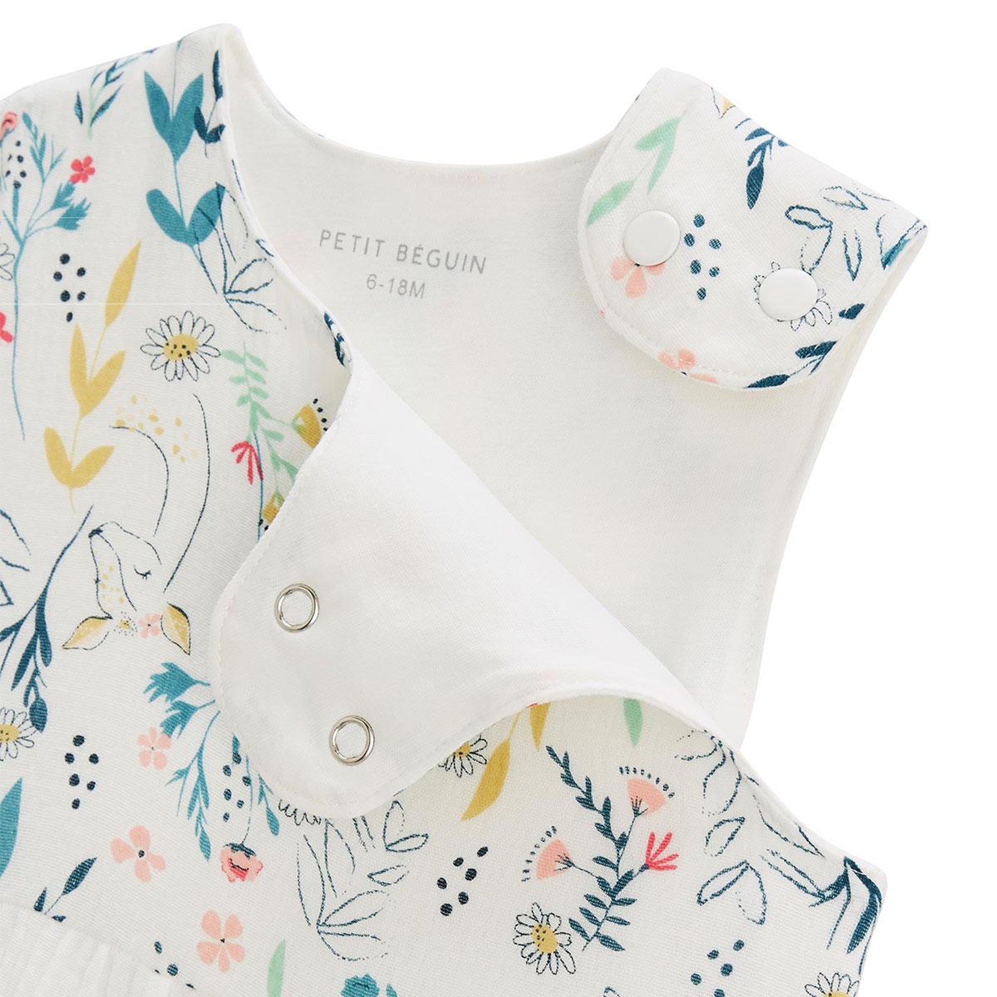 Voir la diapositive 5 : Petit Béguin Gigoteuse d'été en gaze de coton Jardin Poétique