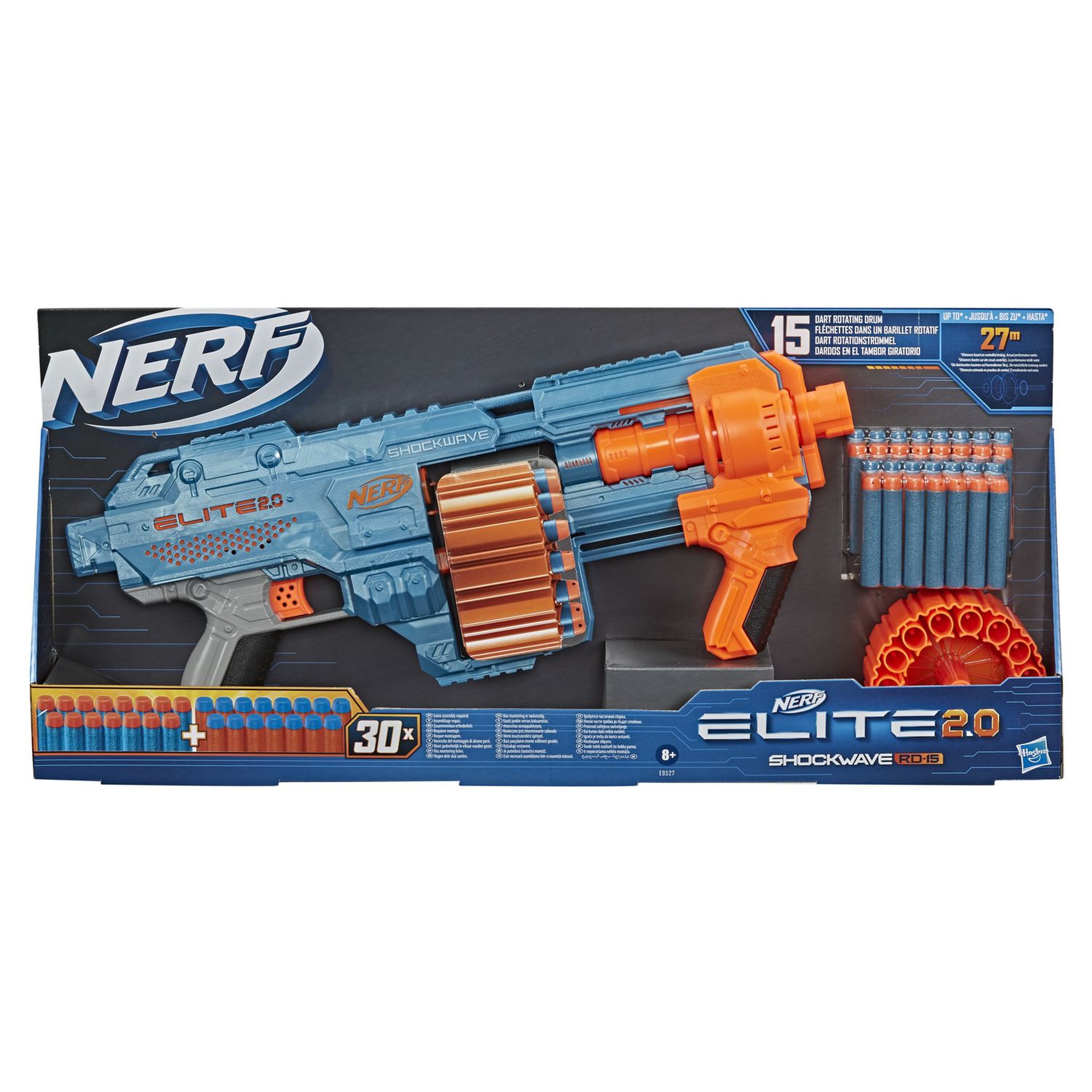 Voir la diapositive 3 : HASBRO Pistolet Elite 2.0 Shockwave RD-15 Nerf