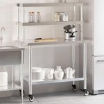 VIDAXL Table de travail de cuisine avec etagere 110x55x150 cm inox