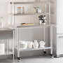 Voir la diapositive 1 : VIDAXL Table de travail de cuisine avec etagere 110x55x150 cm inox