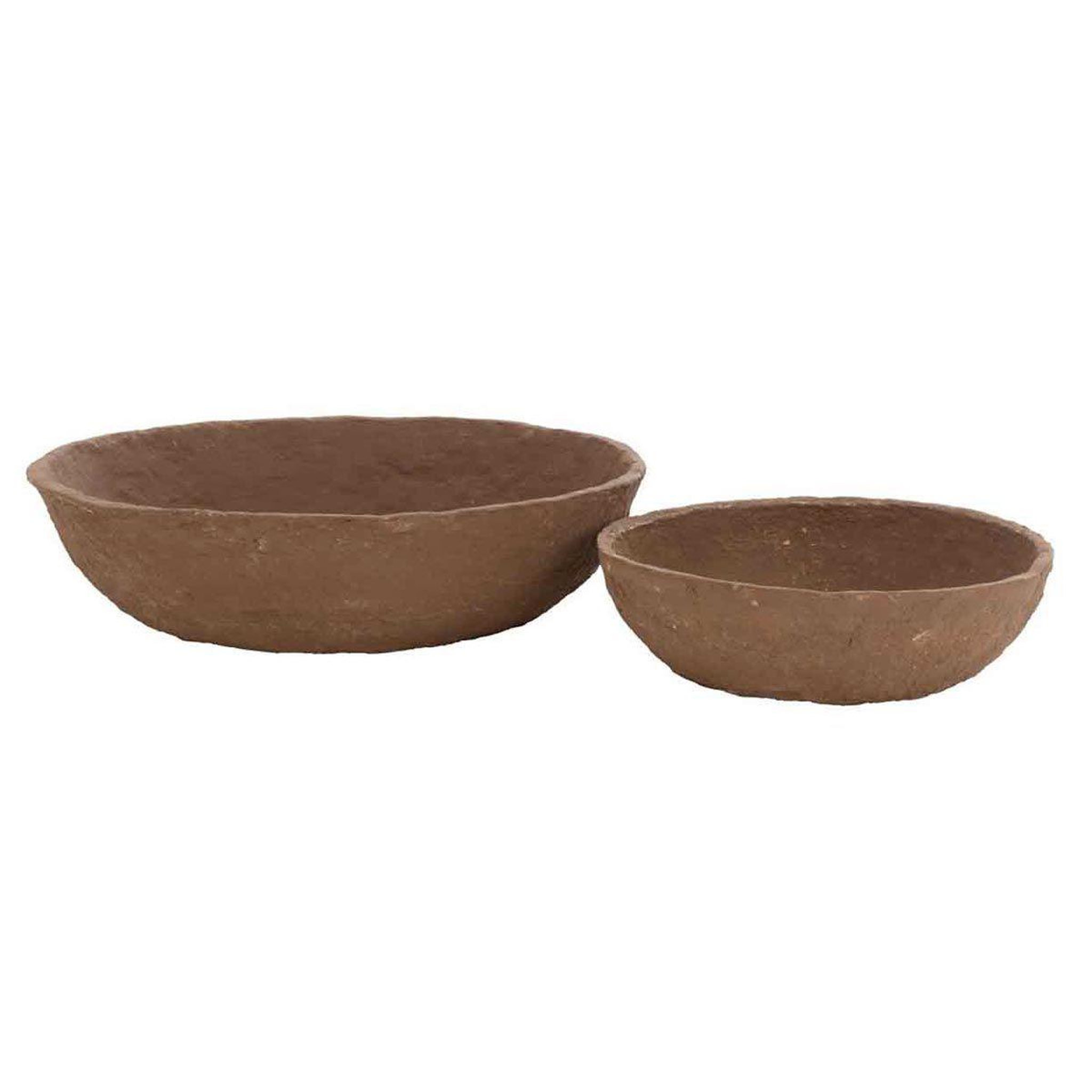 J-LINE Lot de 2 coupelles déco  papier mâché  58cm marron