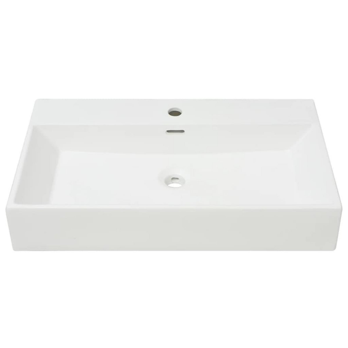 VIDAXL Vasque avec trou de robinet en ceramique Blanc 76x42,5x14,5 cm