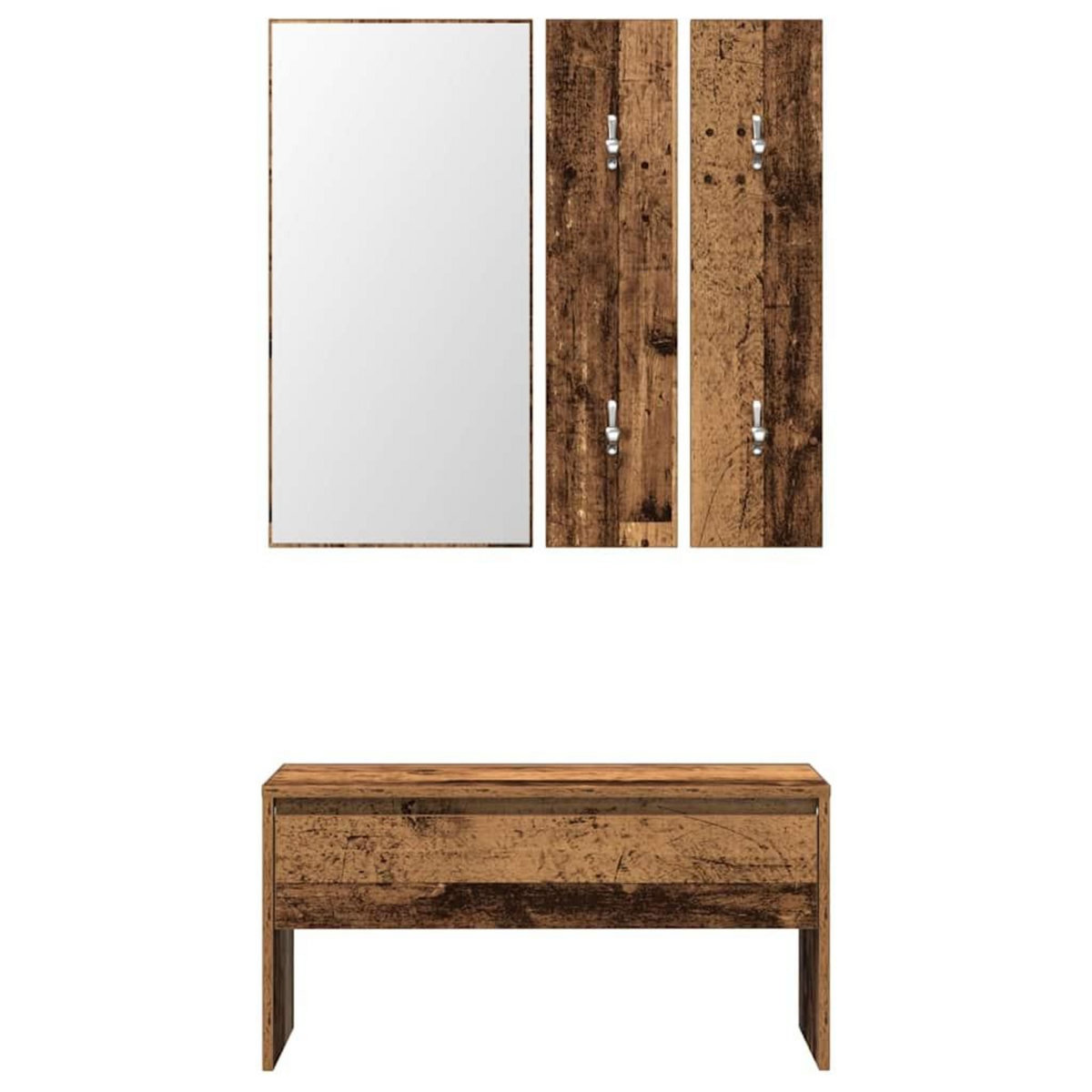 VIDAXL Ensemble de meubles de couloir vieux bois bois d'ingenierie