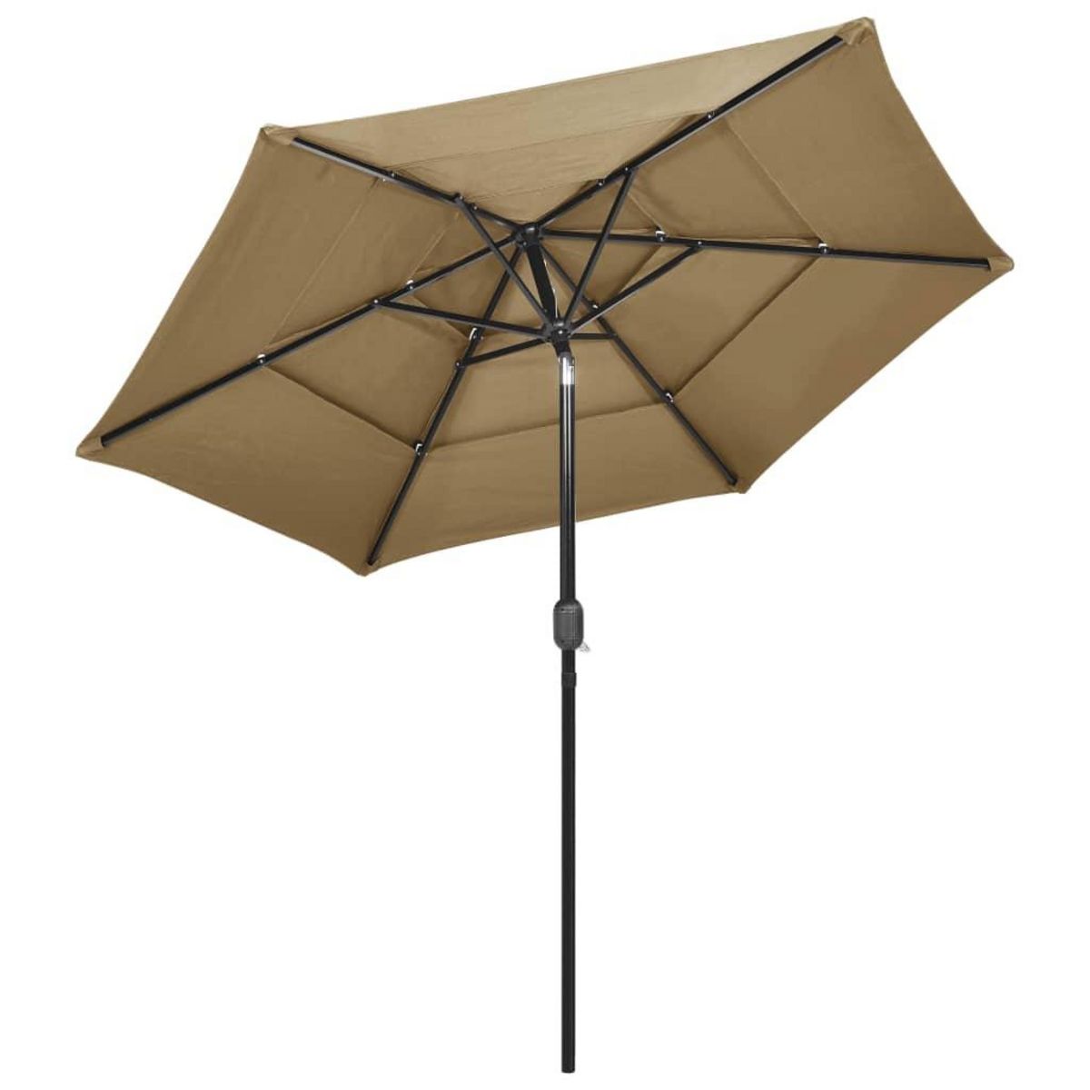 VIDAXL Parasol de jardin a 3 niveaux avec mat en aluminium taupe 2,5 m