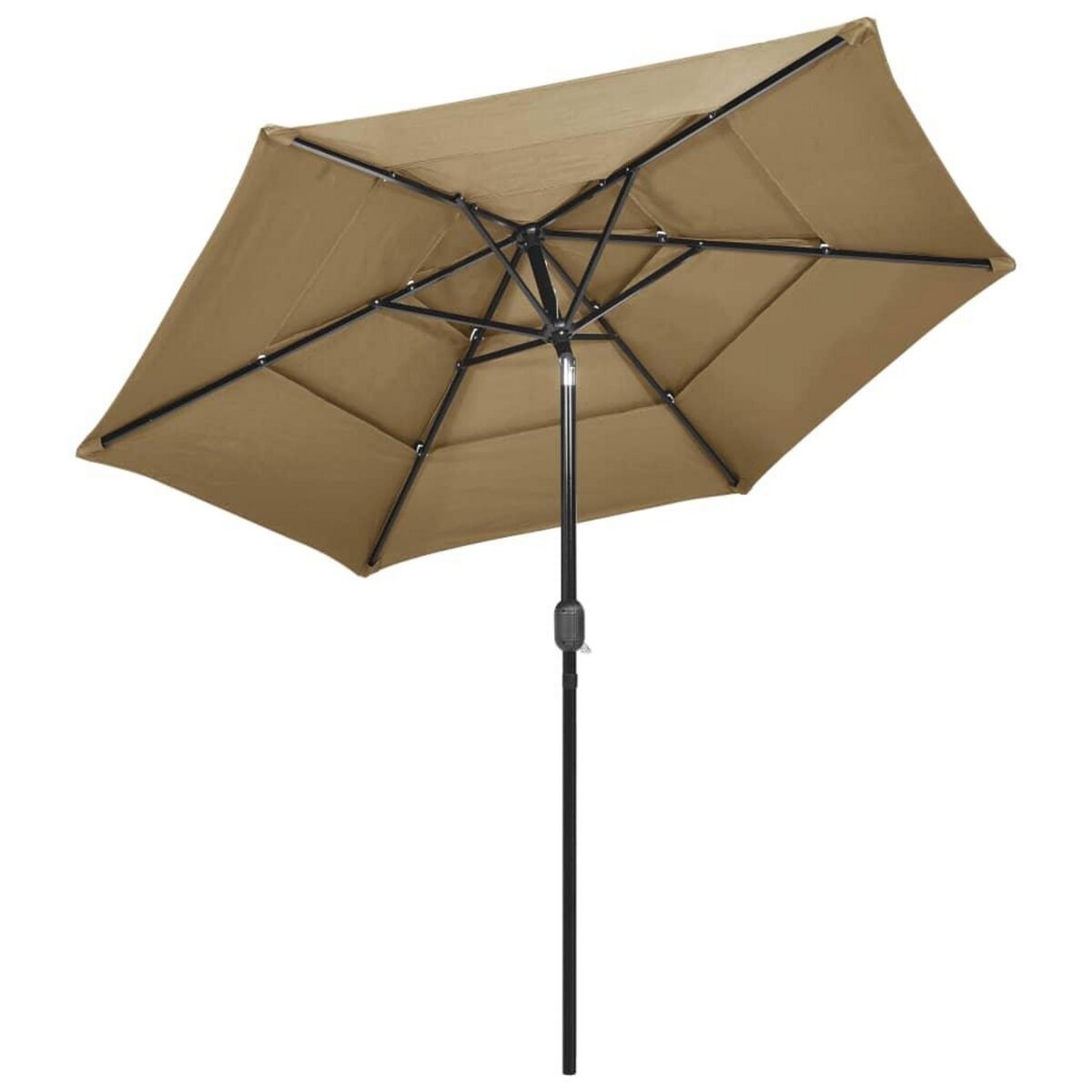 VIDAXL Parasol de jardin a 3 niveaux avec mat en aluminium taupe 2,5 m