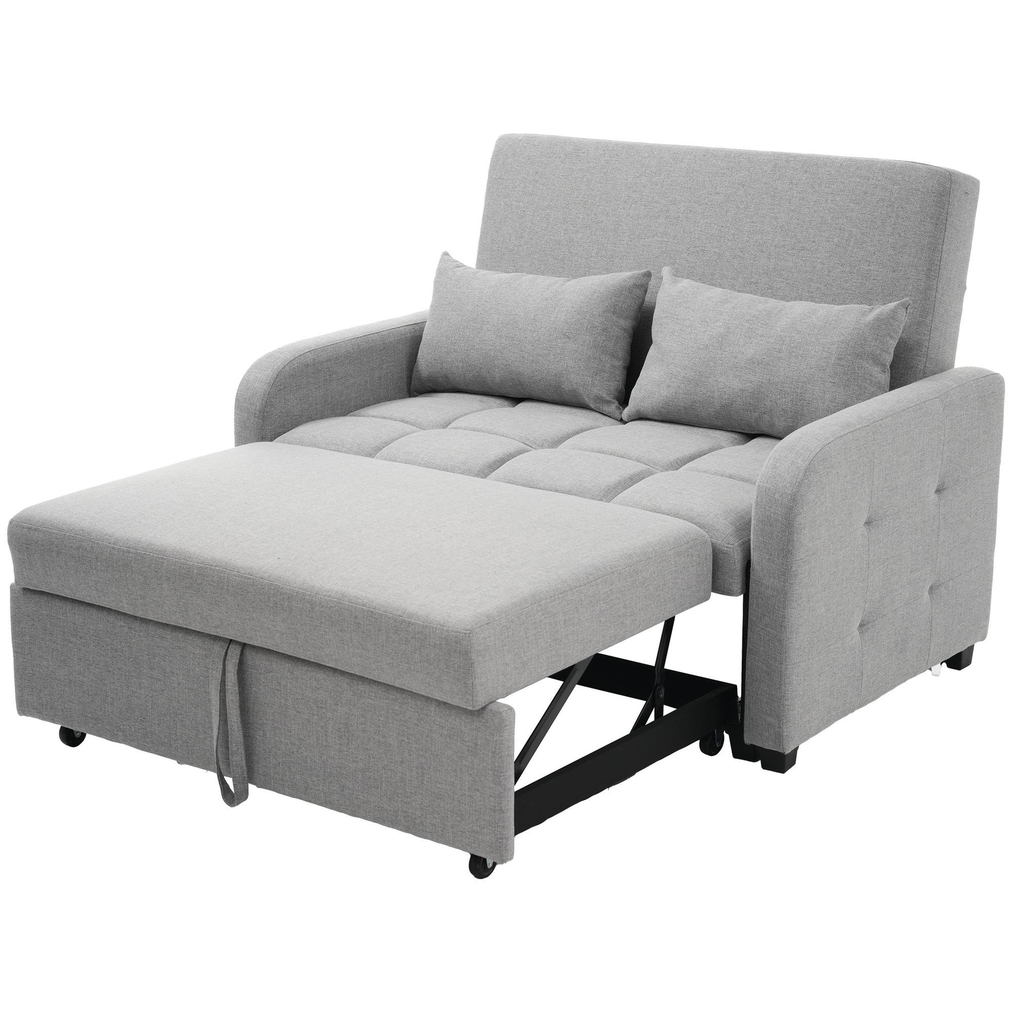 Voir la diapositive 1 : MERAX Canapé droit convertible 2 places tissu