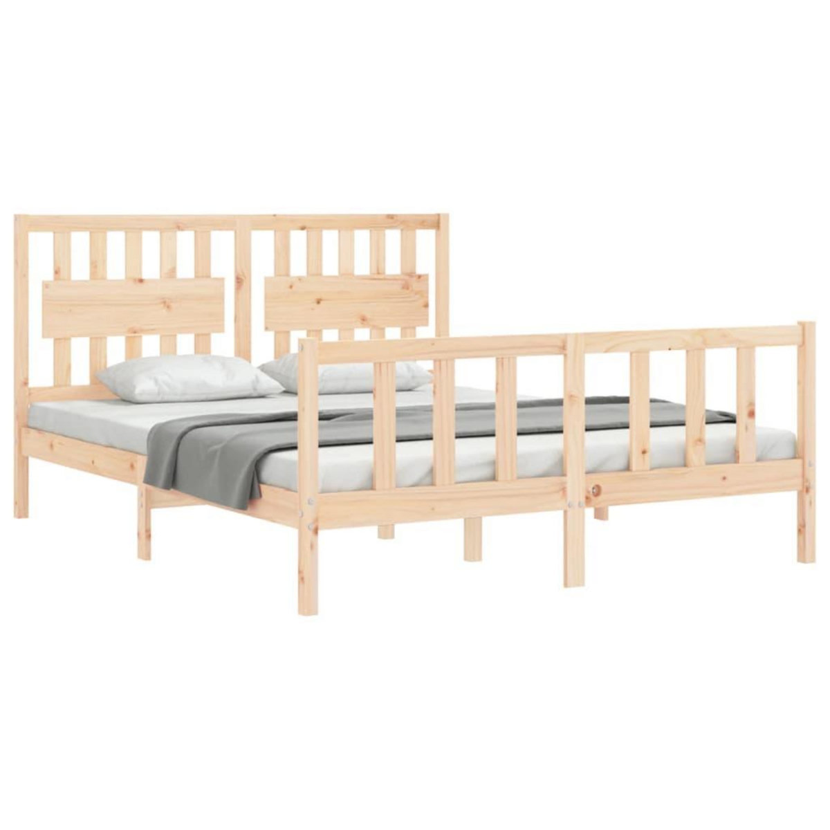 VIDAXL Cadre de lit sans matelas 160x200 cm bois massif de pin