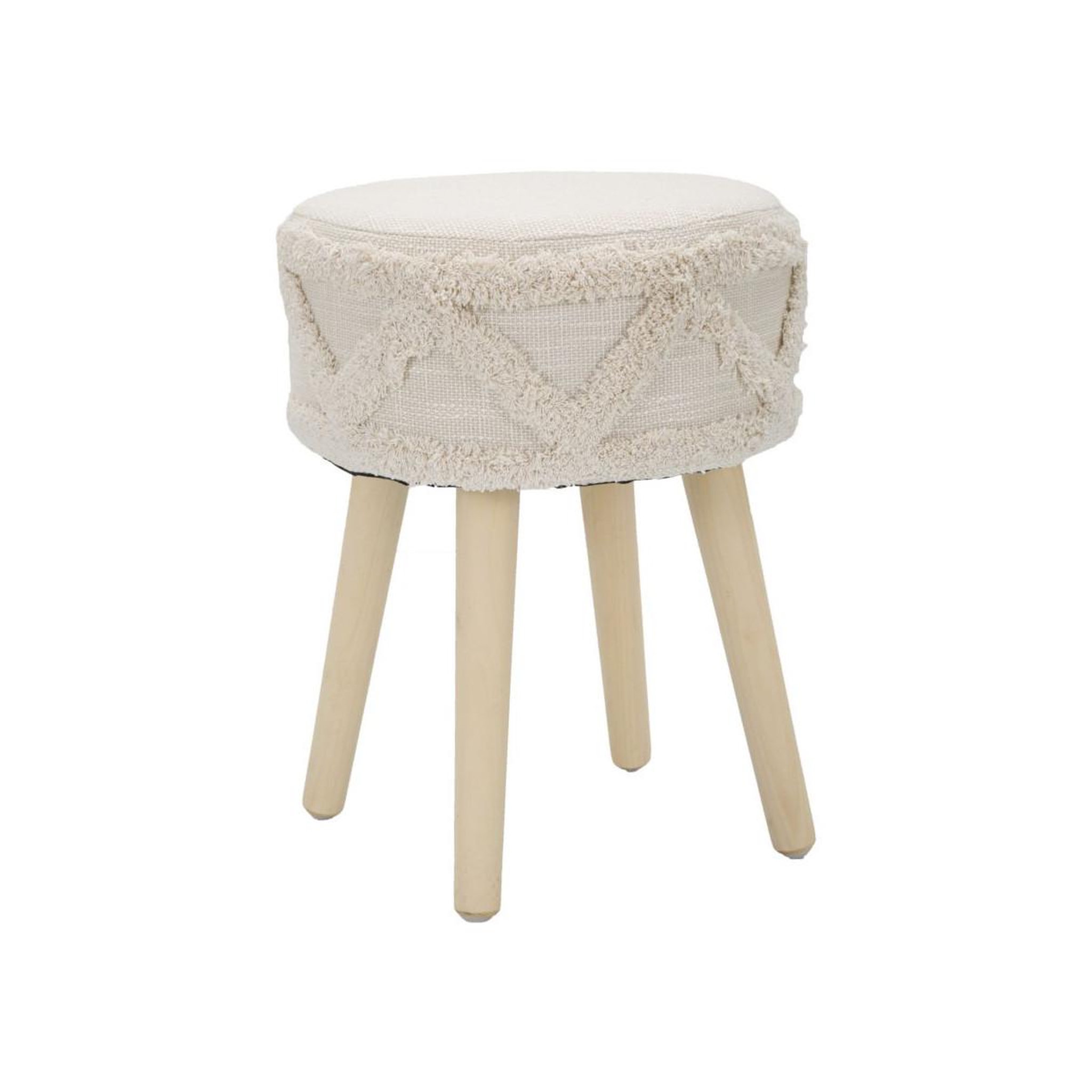 Paris Prix Tabouret effet tufté  damasco  41cm beige