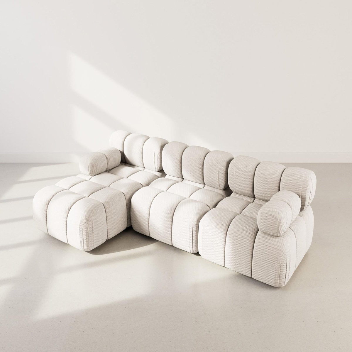 LISA DESIGN Ruby - canapé modulable d'angle gauche 4 places en velours texturé