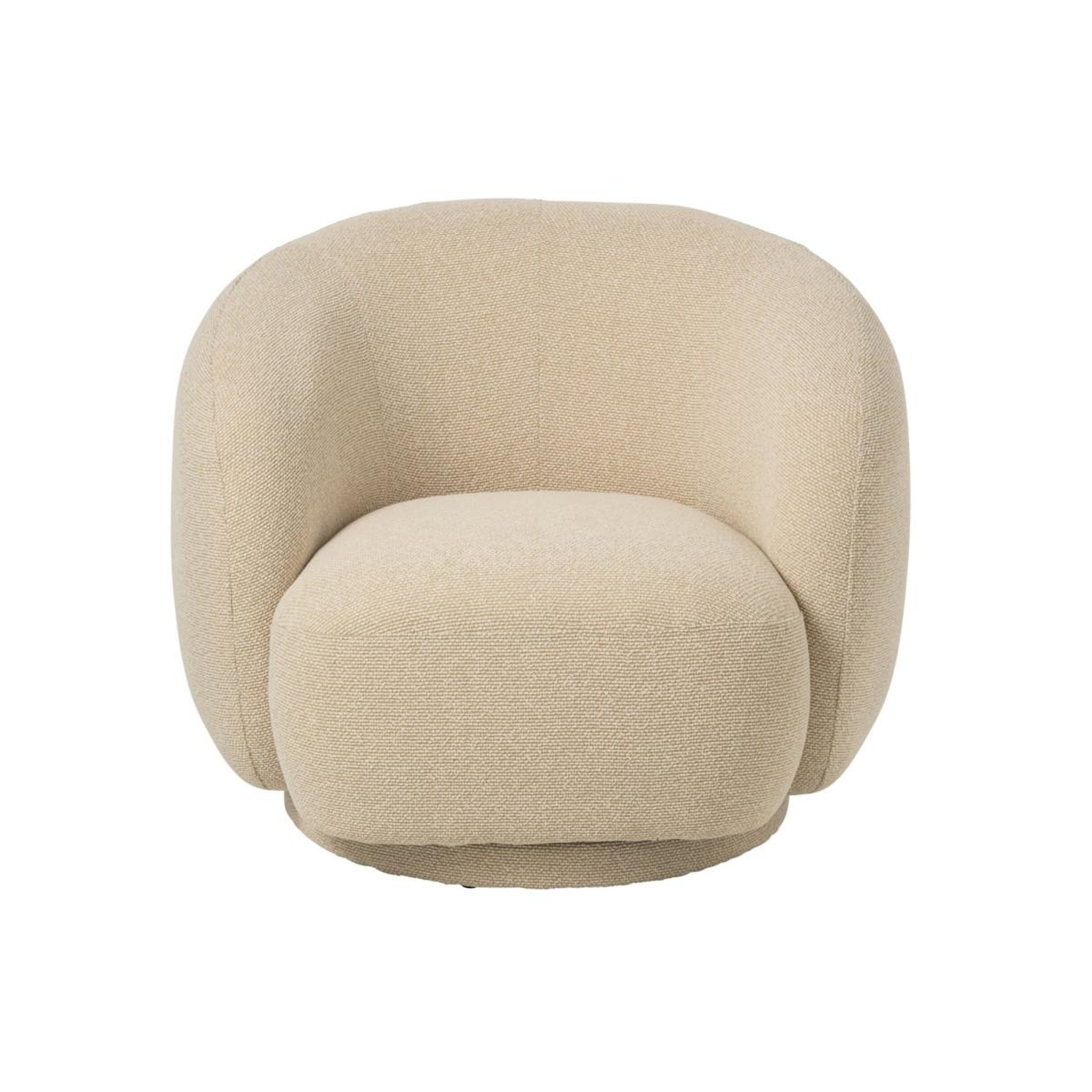 Voir la diapositive 2 : J-LINE Fauteuil pivotant design  margo  93cm écru