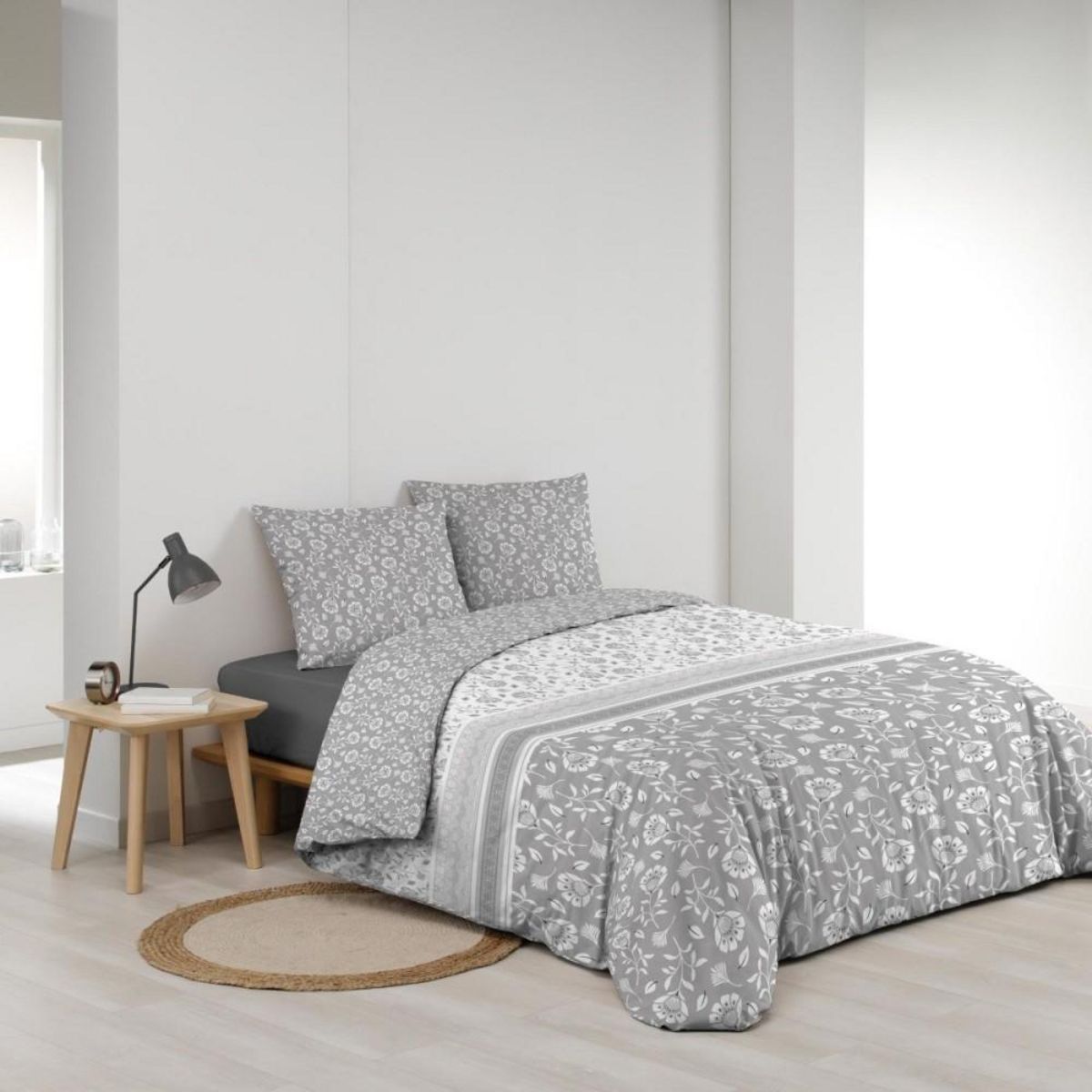 Douceur d'Intérieur Housse de couette 240x220 + 2 taies FLAVIE 100% coton 57 fils