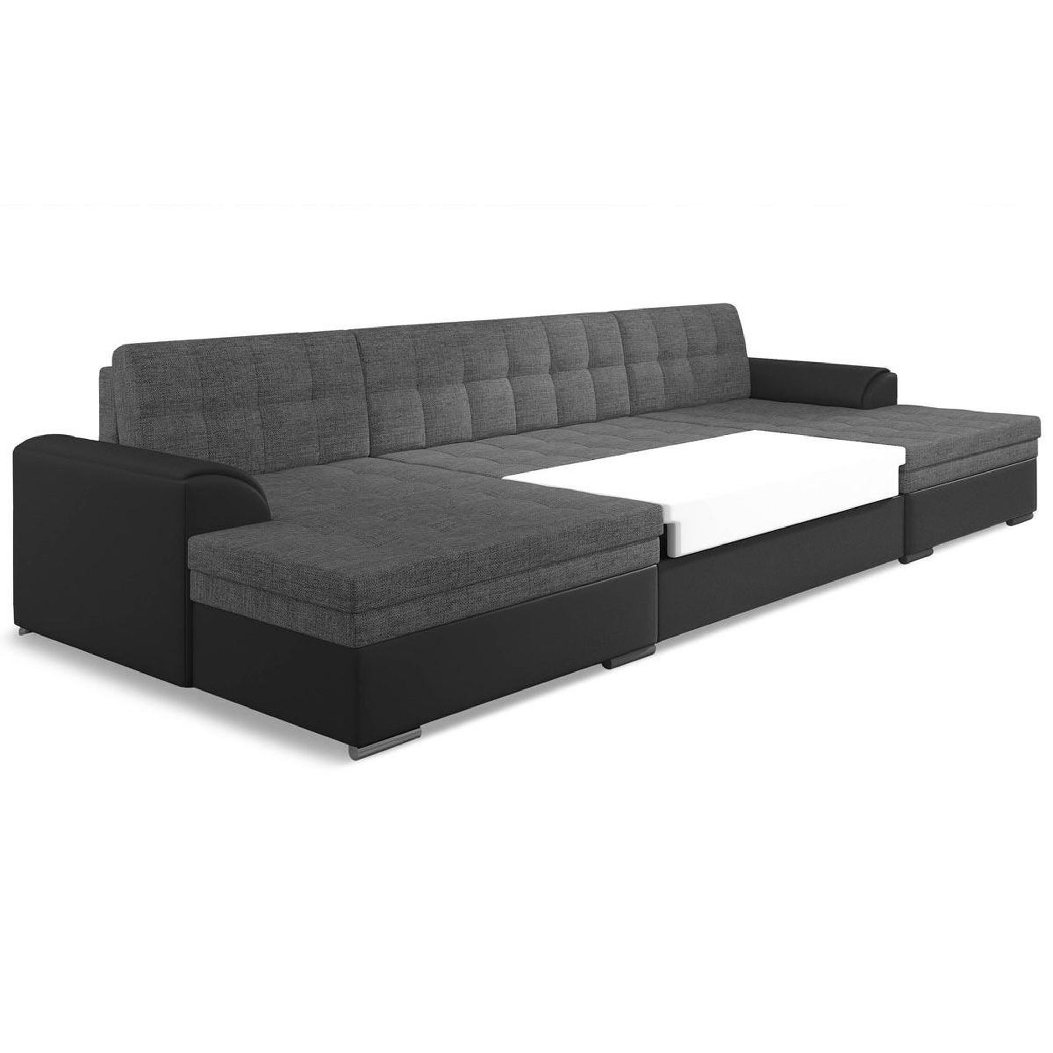 Voir la diapositive 2 : Paris Prix Canapé panoramique convertible  ascobar  365cm noir & gris