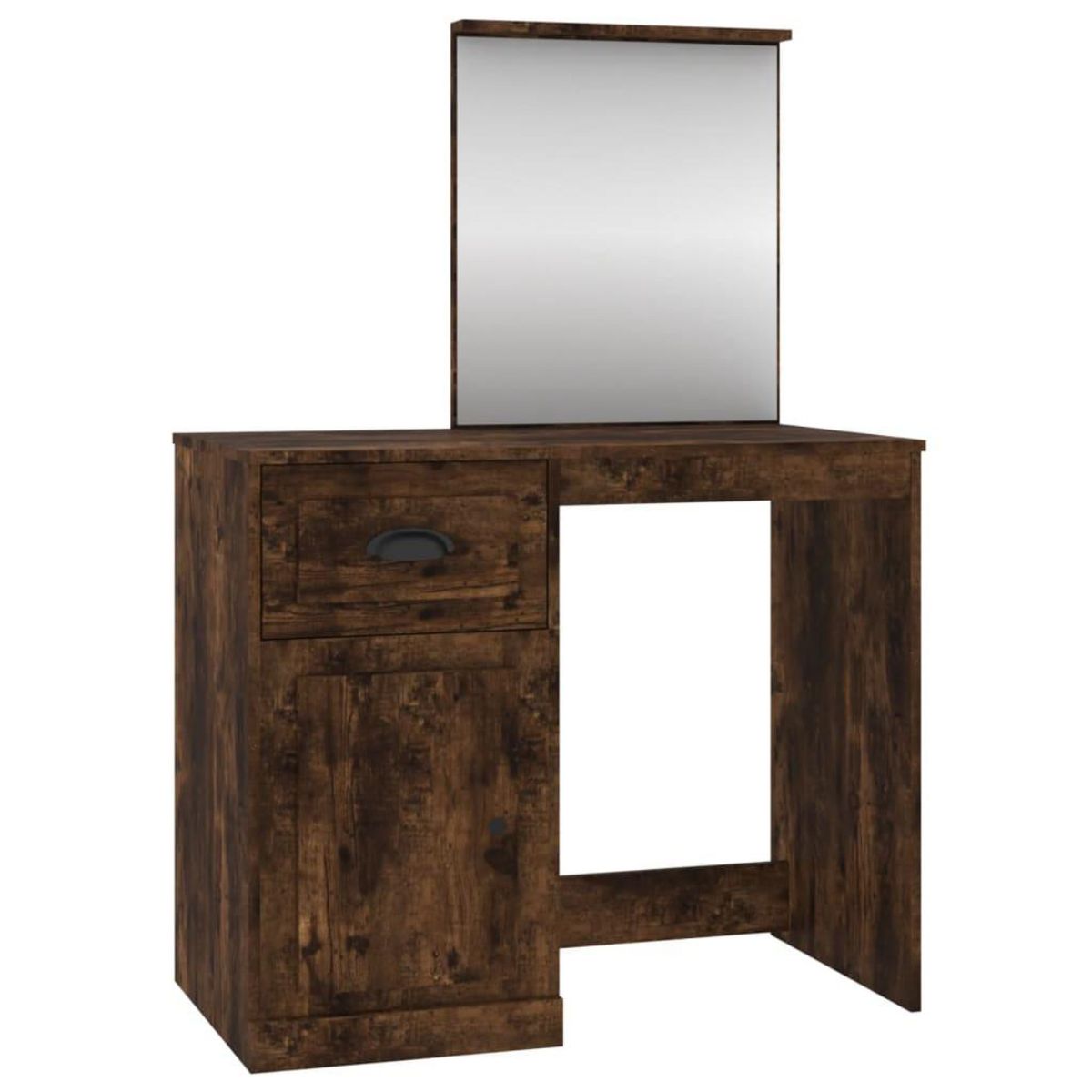 VIDAXL Coiffeuse et miroir chene fume 90x50x132,5 cm bois d'ingenierie
