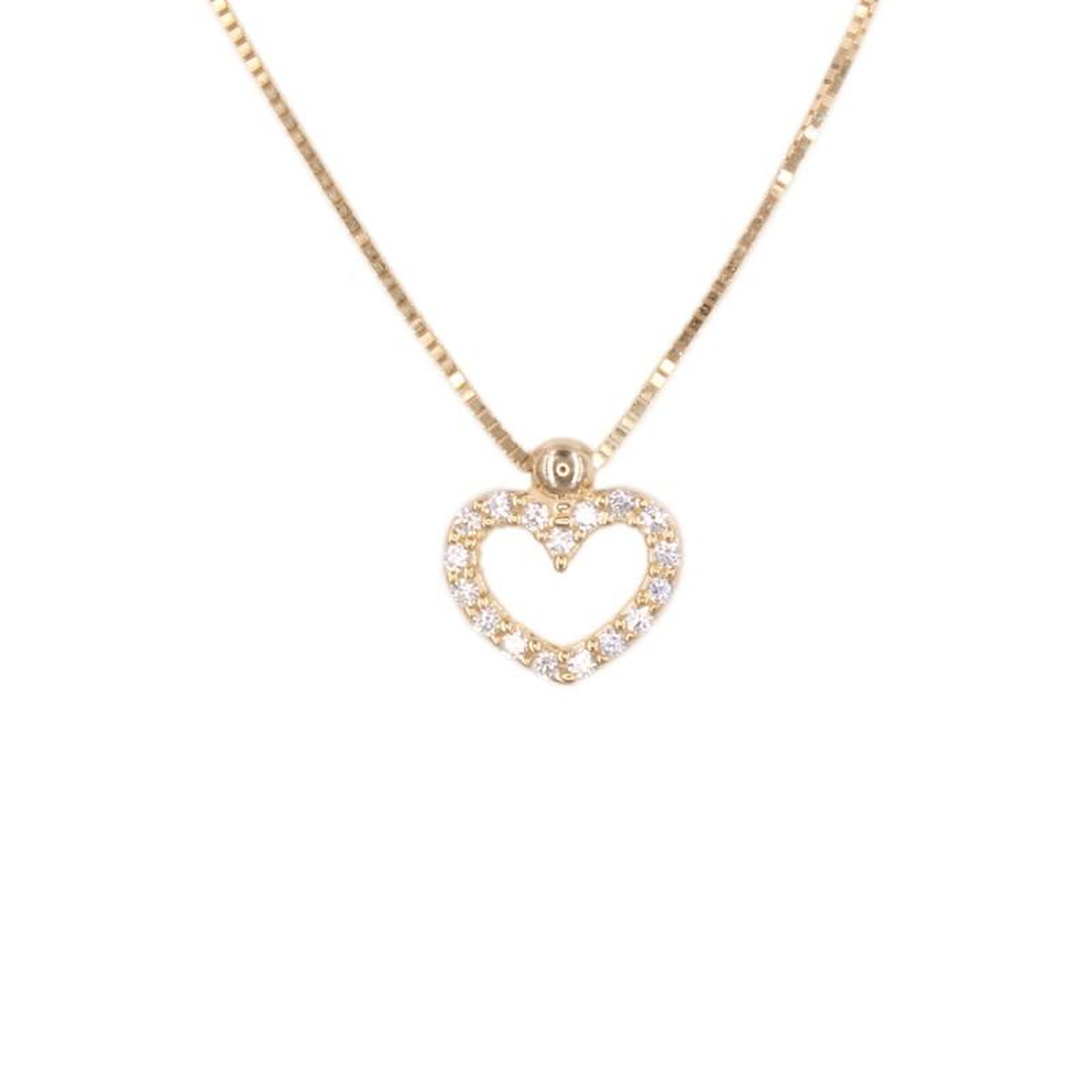 L'ATELIER D'AZUR Collier Femme Or Jaune - Motif Coeur - Pavé de Zirconiums
