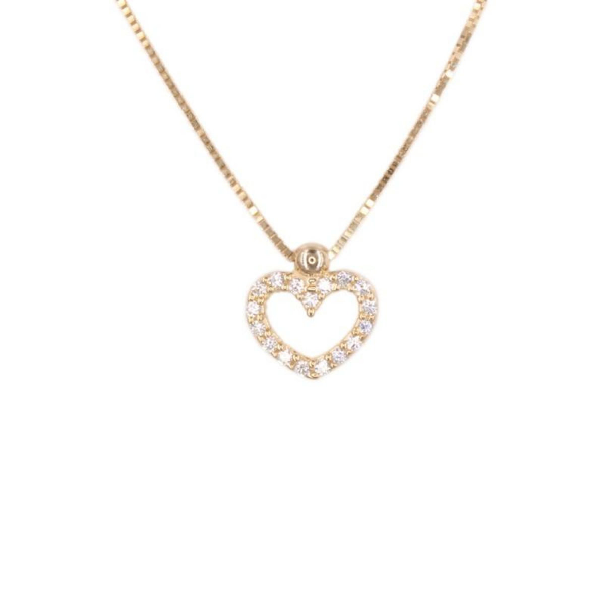 L'ATELIER D'AZUR Collier Femme Or Jaune - Motif Coeur - Pavé de Zirconiums