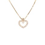 L'ATELIER D'AZUR Collier Femme Or Jaune - Motif Coeur - Pavé de Zirconiums