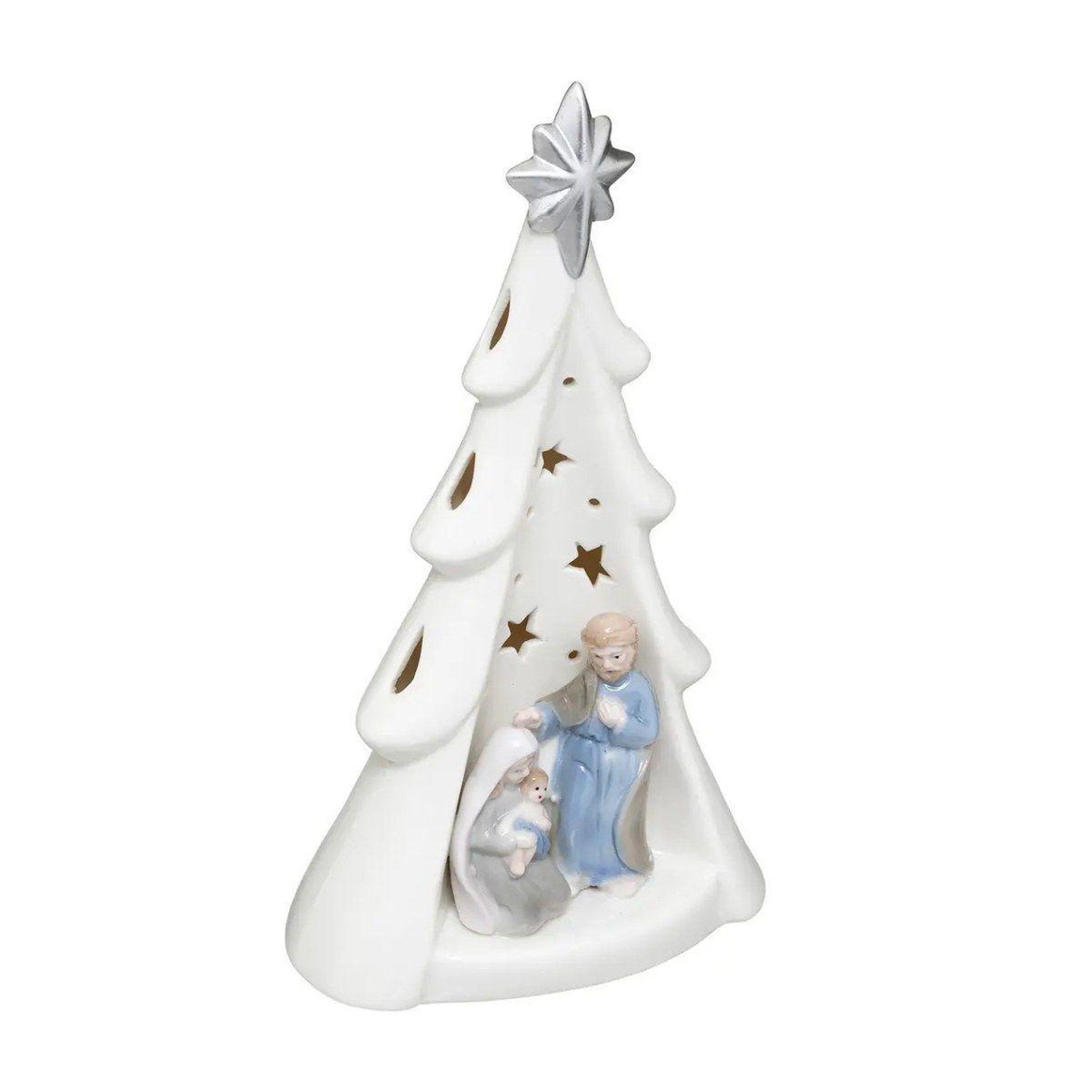 FEERIC LIGHT & CHRISTMAS Décoration lumineuse sapin  nativité  23cm blanc