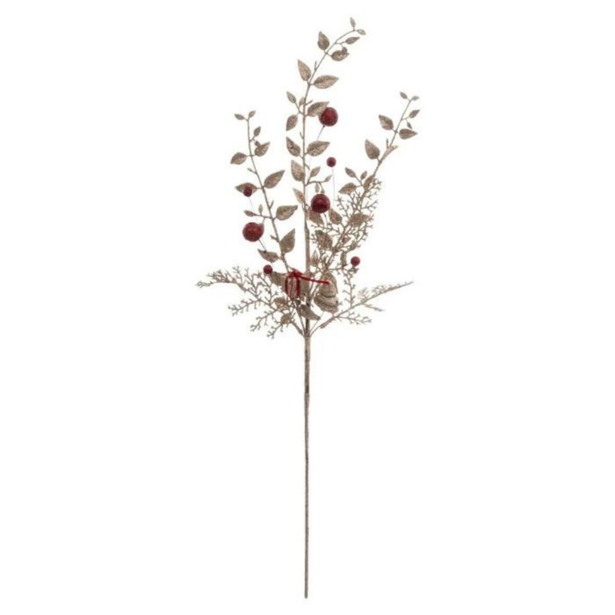 ATMOSPHERA Branche de Feuilles Déco  Soir  75cm Or & Rouge