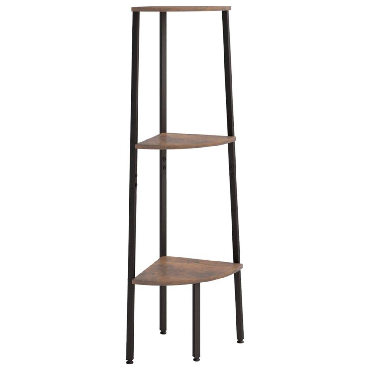 VIDAXL Etagere d'angle 3 niveaux Marron fonce et noir 45,5x31,5x120 cm