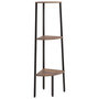 Voir la diapositive 2 : VIDAXL Etagere d'angle 3 niveaux Marron fonce et noir 45,5x31,5x120 cm