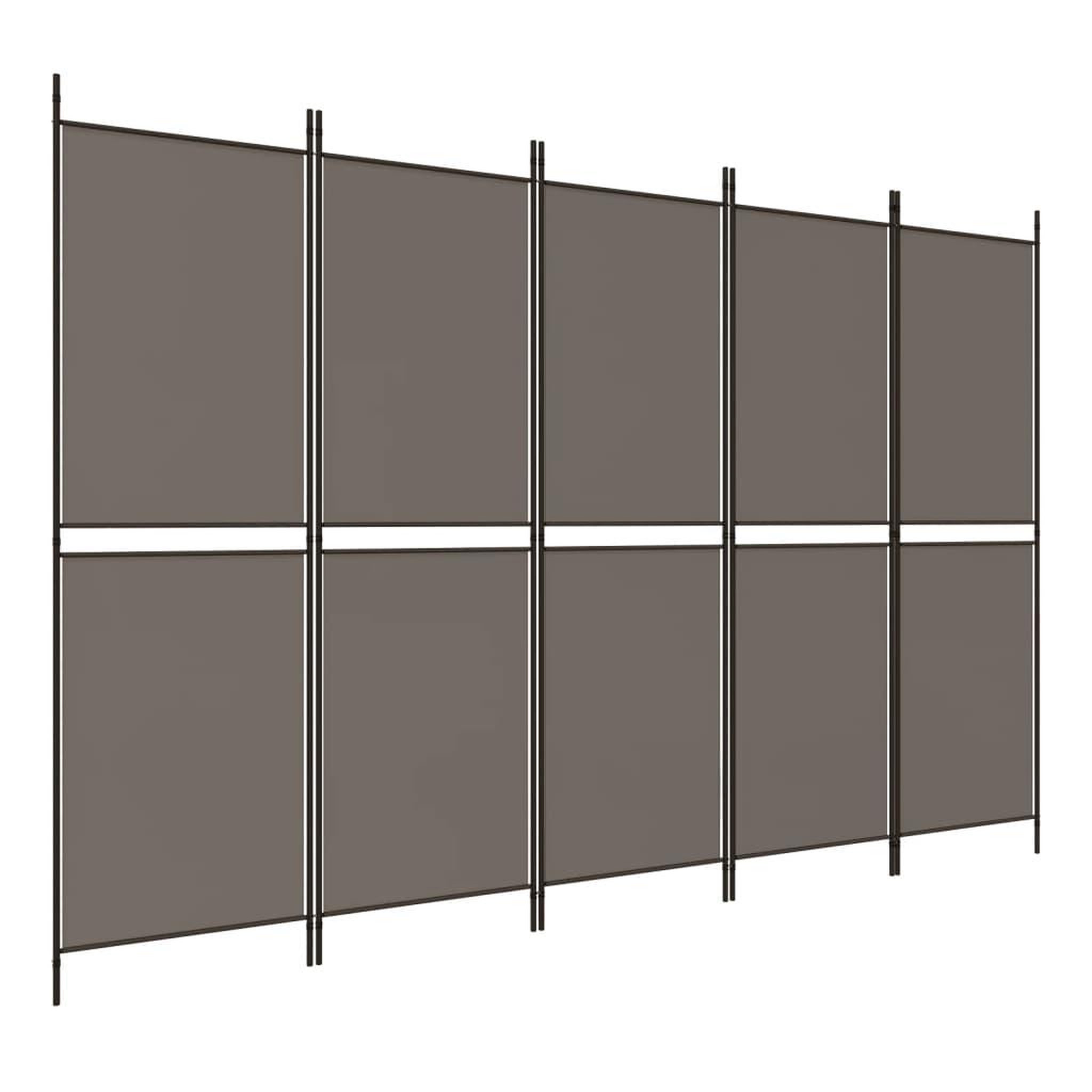 Voir la diapositive 2 : VIDAXL Cloison de separation 5 panneaux Anthracite 250x220 cm Tissu